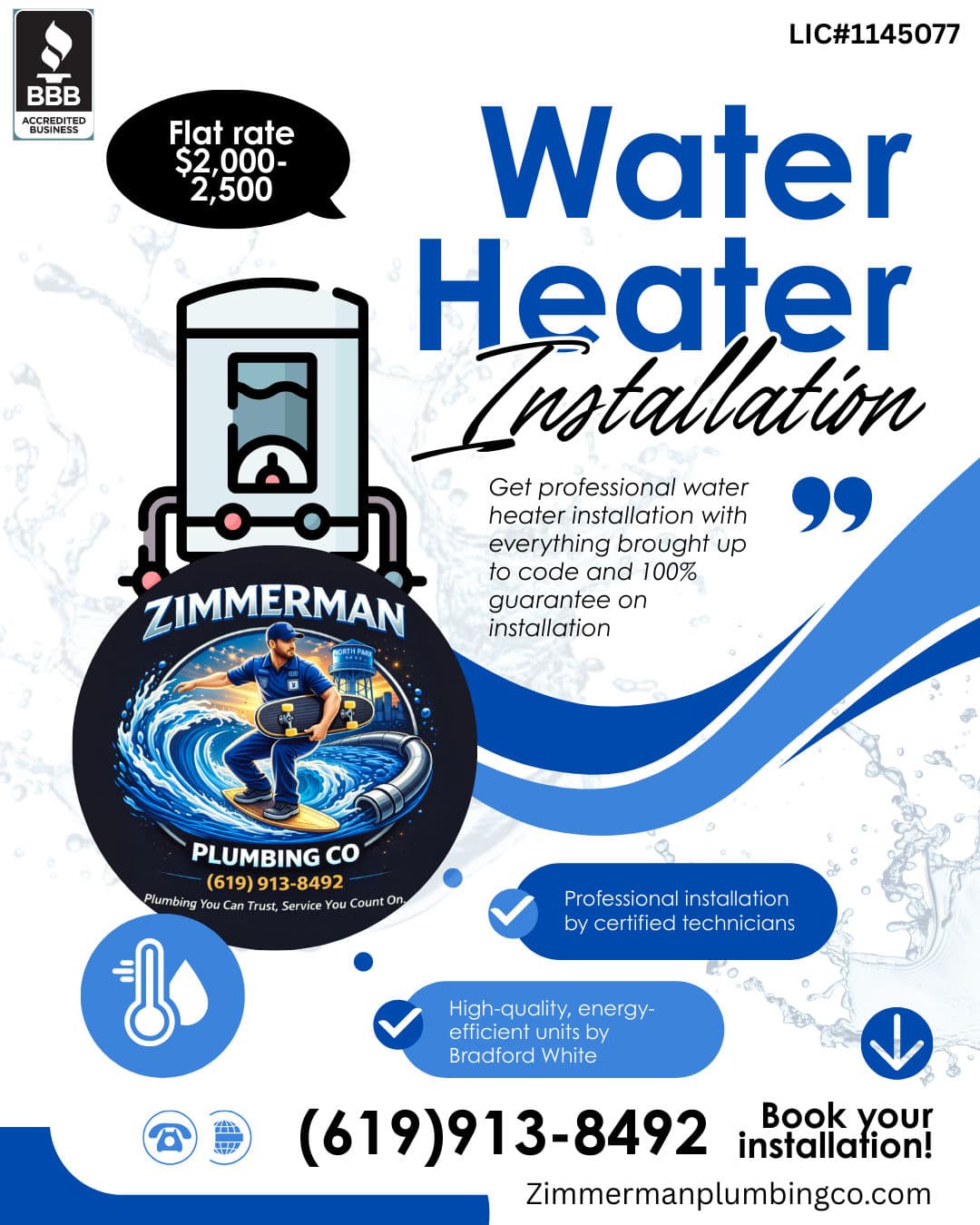 Water Heater Installation Deal from Zimmerman Plumbing Co
